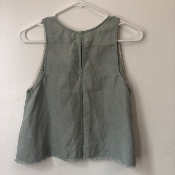Aritzia Wilfred Octave Blouse Cropped Linen Blend Sleeveless Tank Top Size S 34" - Picture 2 of 7
